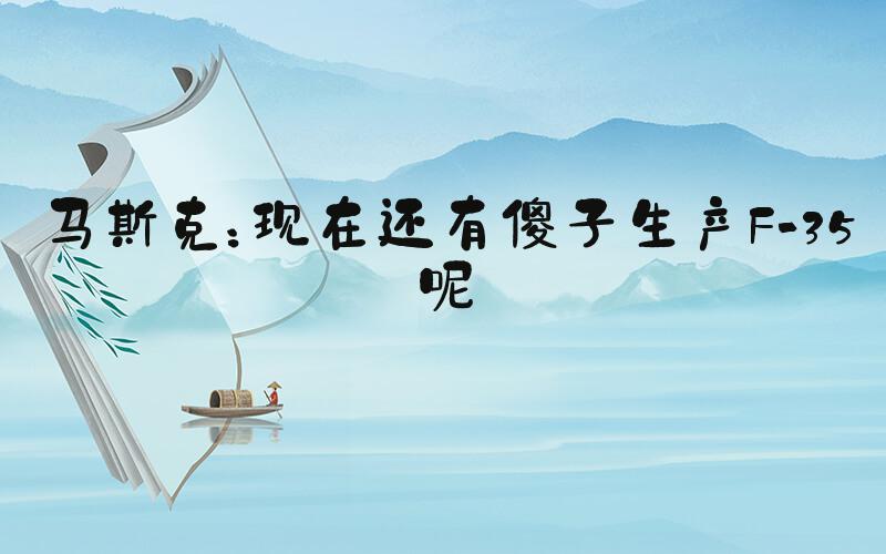 马斯克：现在还有傻子生产F-35呢