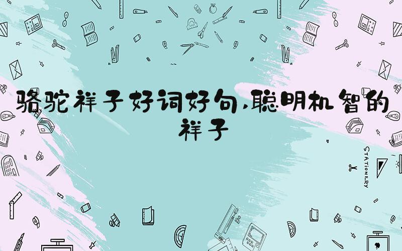 骆驼祥子好词好句 聪明机智的祥子