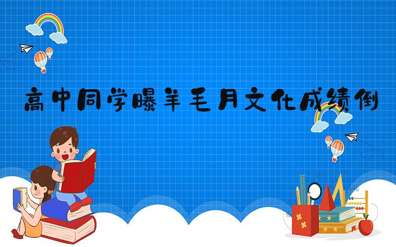 高中同学曝羊毛月文化成绩倒数