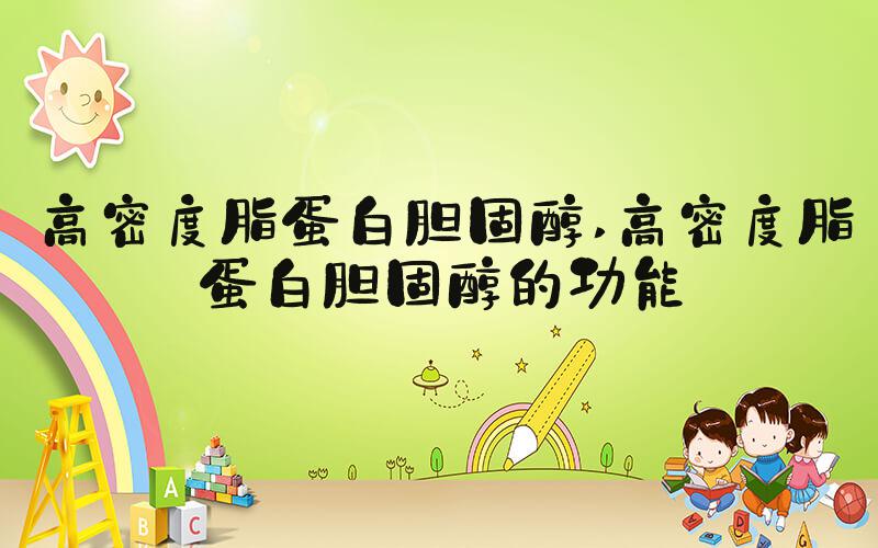高密度脂蛋白胆固醇 高密度脂蛋白胆固醇的功能
