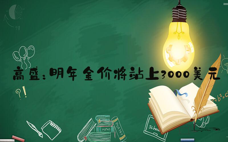 高盛：明年金价将站上3000美元