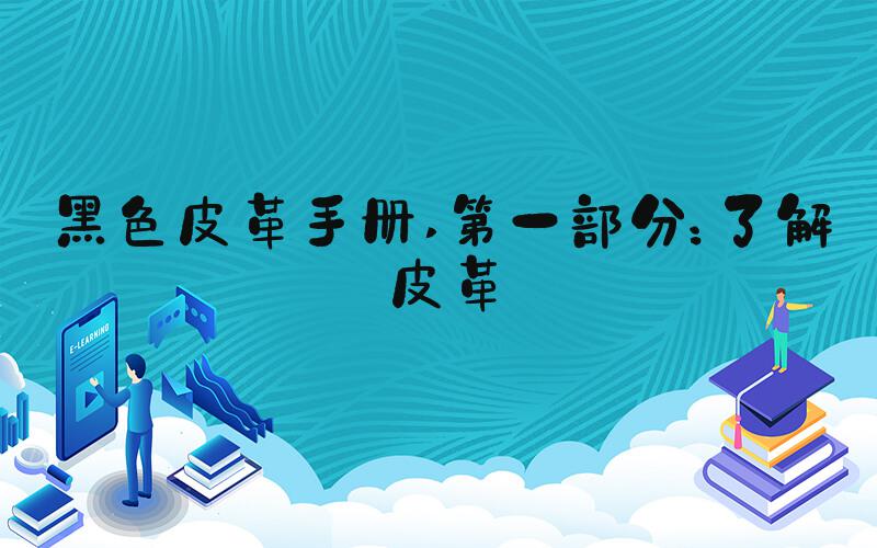 黑色皮革手册 第一部分：了解皮革